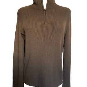 Contact New York, Brown 1/4 Zip Sweater, Size XL